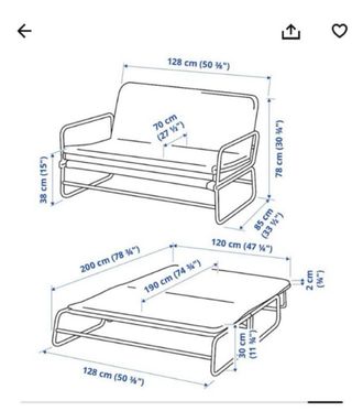 Sofá Cama Hammarn IKEA Gris/Negro