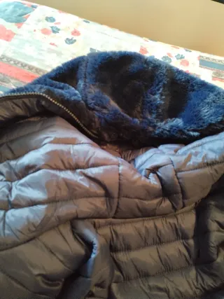 Giacca finta pelliccia blu