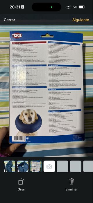 Collar Perro Inflable Talla M Nuevo