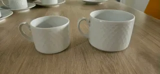 Juego de café de porcelana blanca