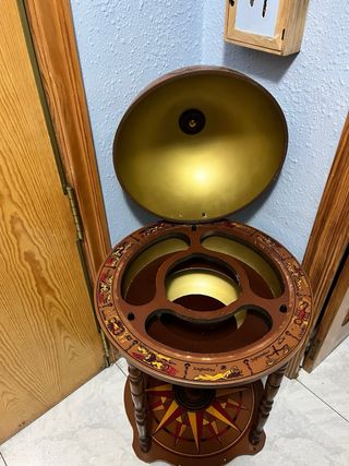 Botellero Bar Globo Terráqueo Madera