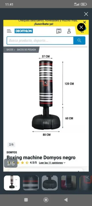 Saco de boxeo Domyos negro