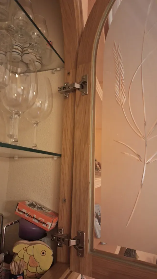 Puertas de vitrina de madera con cristal
