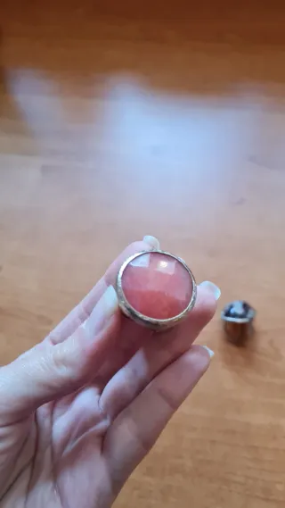 Anello regolabile pietra arancione oro