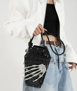 Borsetta bara stile punk con teschio