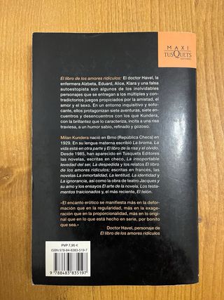 El libro de los amores ridículos, Milan Kundera