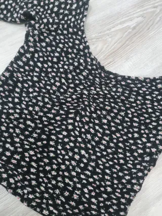 Top manga larga estampado floral