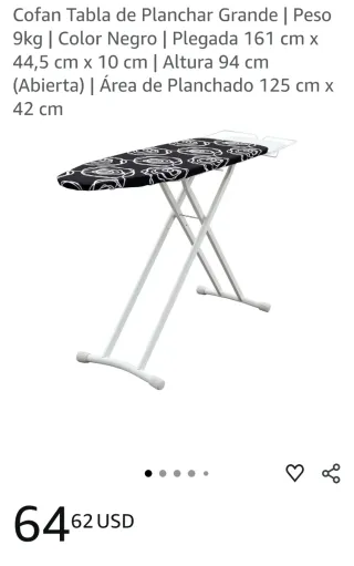 Tabla de Planchar Cofan Grande Negra