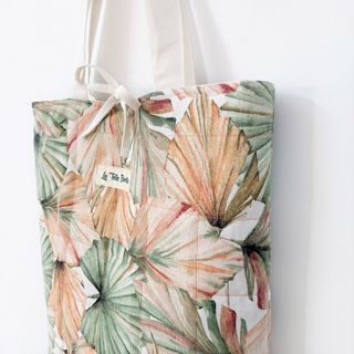 Bolso Tote (handmade) estampado de hojas