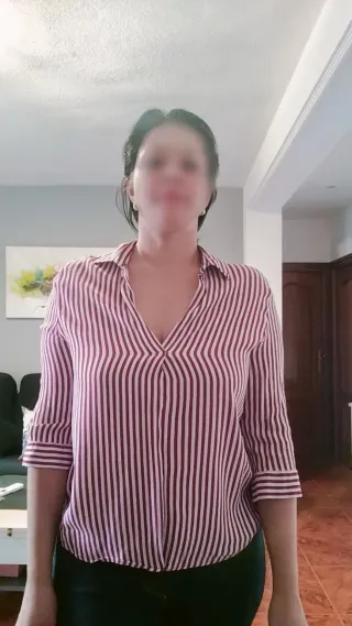 Camisa de rayas mujer burdeos