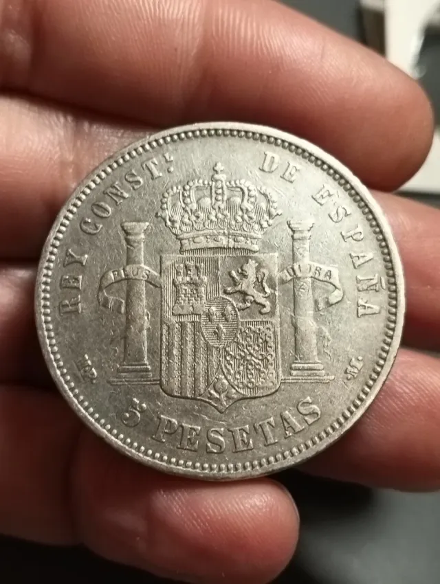 Moneda 5 Pesetas Plata Alfonso XIII 1888