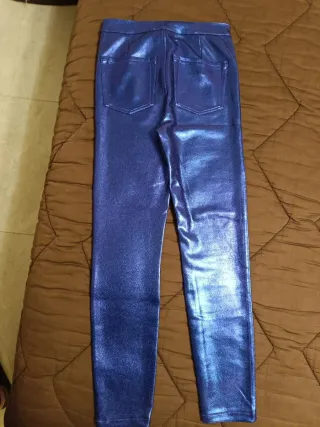 Pantaloni donna blu/viola lucidi