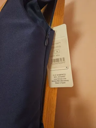 Vestido de fiesta azul y blanco