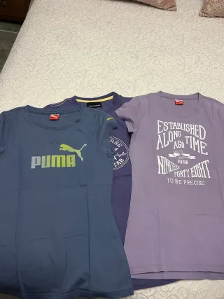 Lote 3 Camisetas Puma y Converse Talla XS