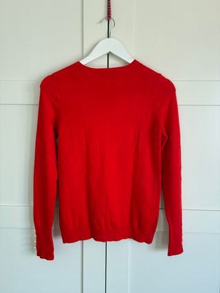 Jersey rojo detalle perlas de Zara. Talla S