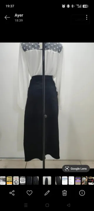 Falda larga vaquera elástica negra