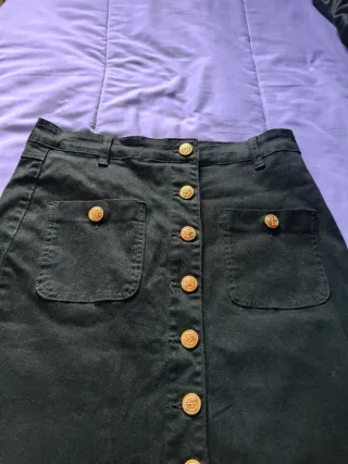 Falda larga vaquera elástica negra