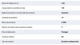 Escalera Aluminio Multiusos 7+7 Peldaños