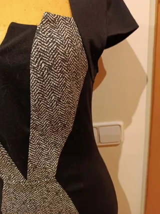 Vestido formal negro y gris