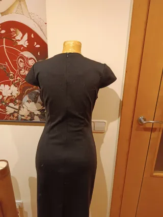 Vestido formal negro y gris