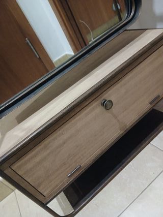 Espejo recibidor madera y metal