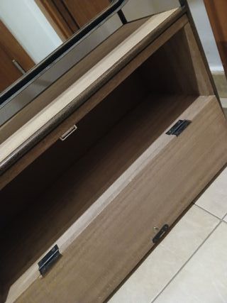 Espejo recibidor madera y metal