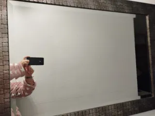 Espejo marco plateado se puede poner horizontal o