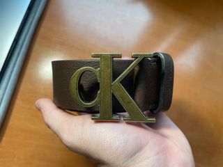 Cinturón Calvin Klein Jeans Hebilla CK Marrón
