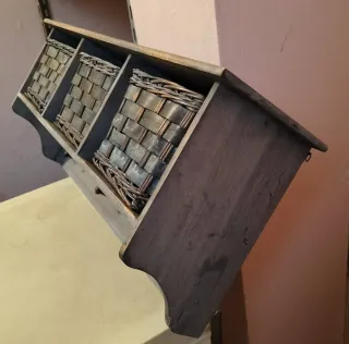 Appendiabiti con 3 cesti in vimini