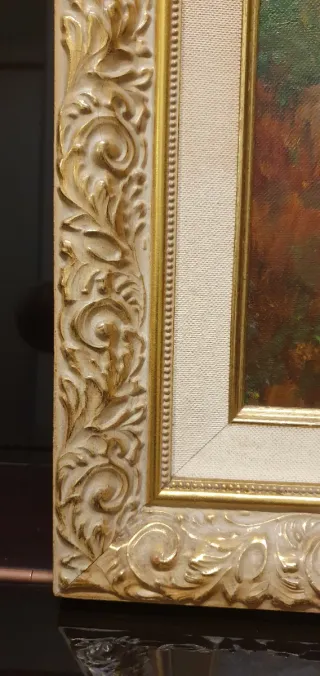 Cuadro Paisaje Pirenaico Marco Dorado