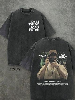 Camiseta Oversize Bad Bunny Gris XL