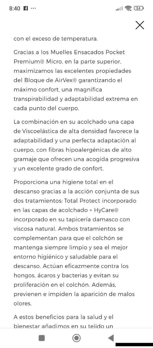 150x190 NUEVO FLEX SOHO HYBRID V2 COLCHÓN M ENSACA