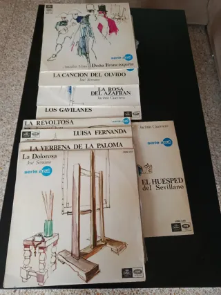 Lote 9 Vinilos Zarzuela Serie Azul