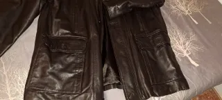 Chaqueta 3/4 Piel Hombre Marrón Oscuro