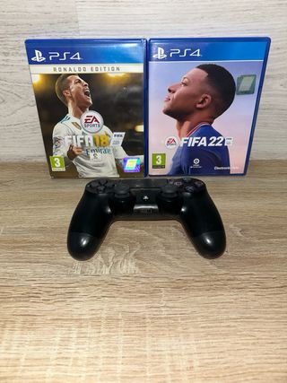 PS4 Slim Negra + Mando y Juegos FIFA