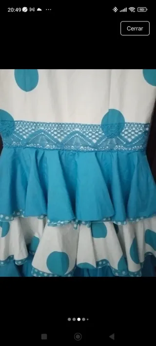 Traje Flamenca Mujer Lunares Azul y Blanco