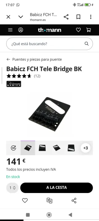 Puente Babicz Telecaster Negro