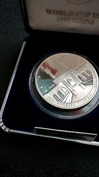 Moneda 1 Dólar Plata 900 JJOO Los Ángeles 1984