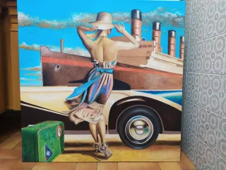 Quadro dipinto a mano artdeco