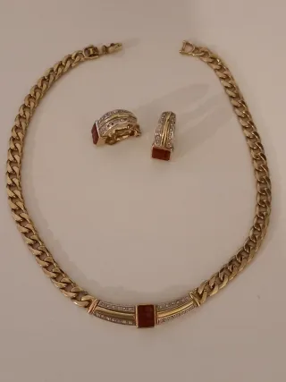 Conjunto vintage collar y pendientes