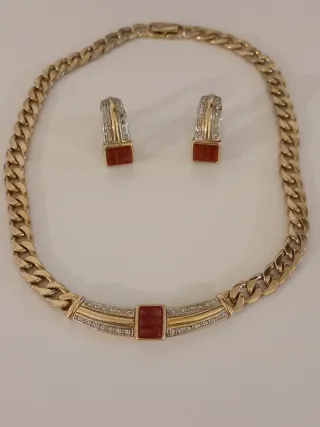 Conjunto vintage collar y pendientes