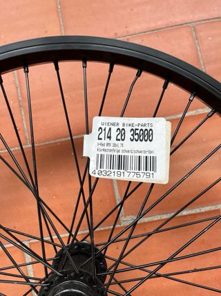 Rueda BMX Delantera 20x1.75 Negra Nueva