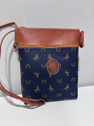 Bolso Ubrique bandolera azul y marrón