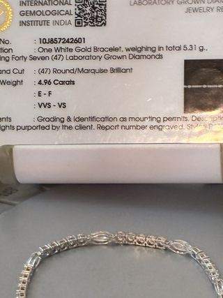 Pulsera Tenis Oro 14k 4.96 Ct Diamantes IGI