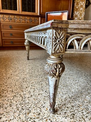 Mesa de centro mármol y madera