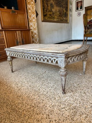 Mesa de centro mármol y madera