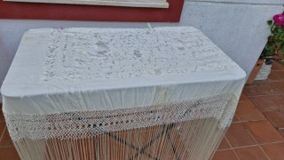 Manton de Manila Beige Bordado