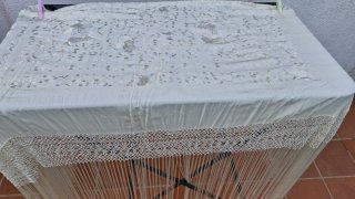 Manton de Manila Beige Bordado