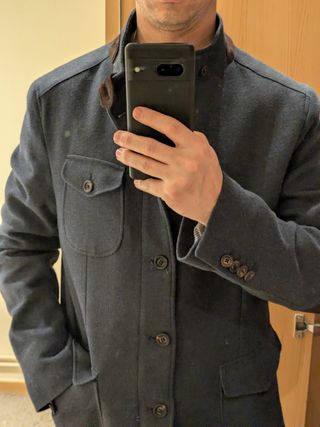 Chaqueta Massimo Dutti azul marino con parches