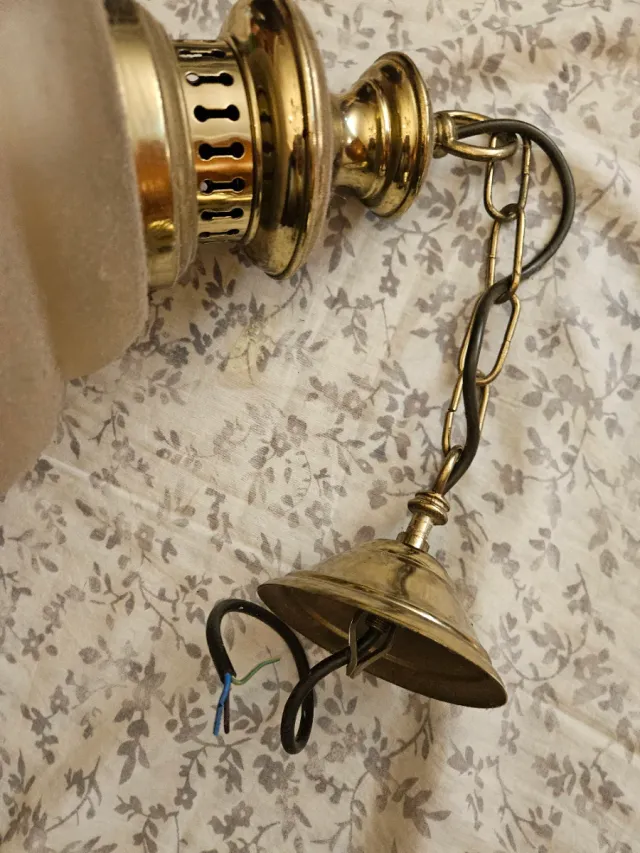 Lámpara colgante retro dorada